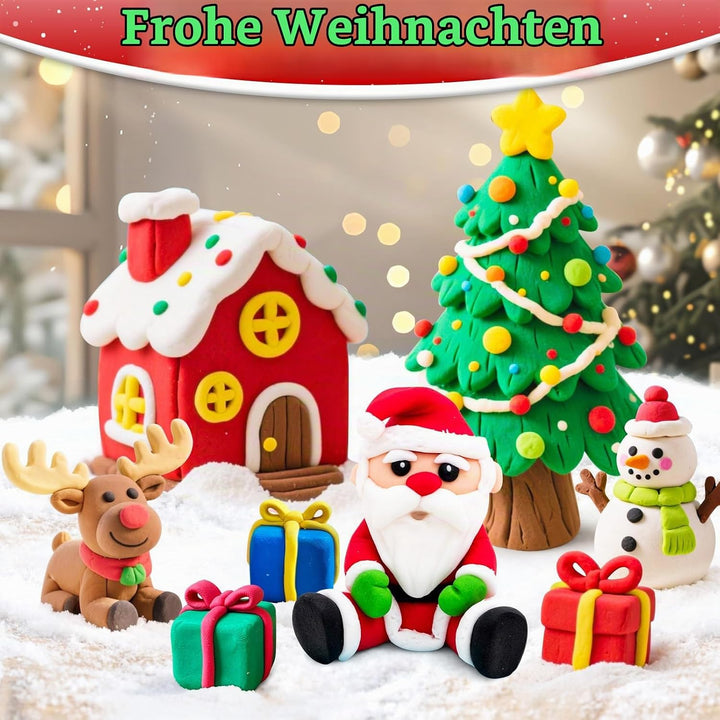 Modelliermasse Lufttrocknend, 24 Farben Lufttrockener Magischer Knete für Kinder, Air Dry Clay, 24 F