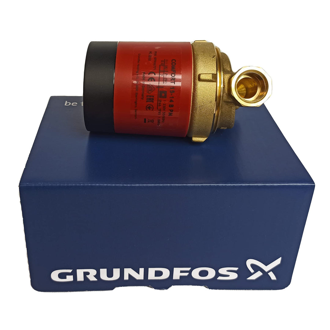Grundfos 97916771 UP 15-14 B PM 80mm hocheffiziente Zirkulationspumpe/Trinkwasserpumpe, 8 W, 230 V Z
