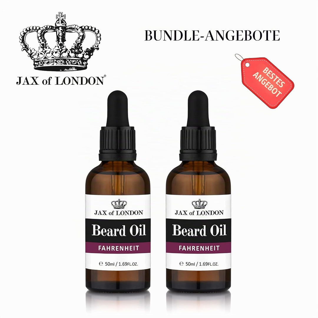Jax of London Fahrenheit Bartöl für Männer 50ml, Bartpflegeöl, Bartwachstumsöl für Männer, Besteht a