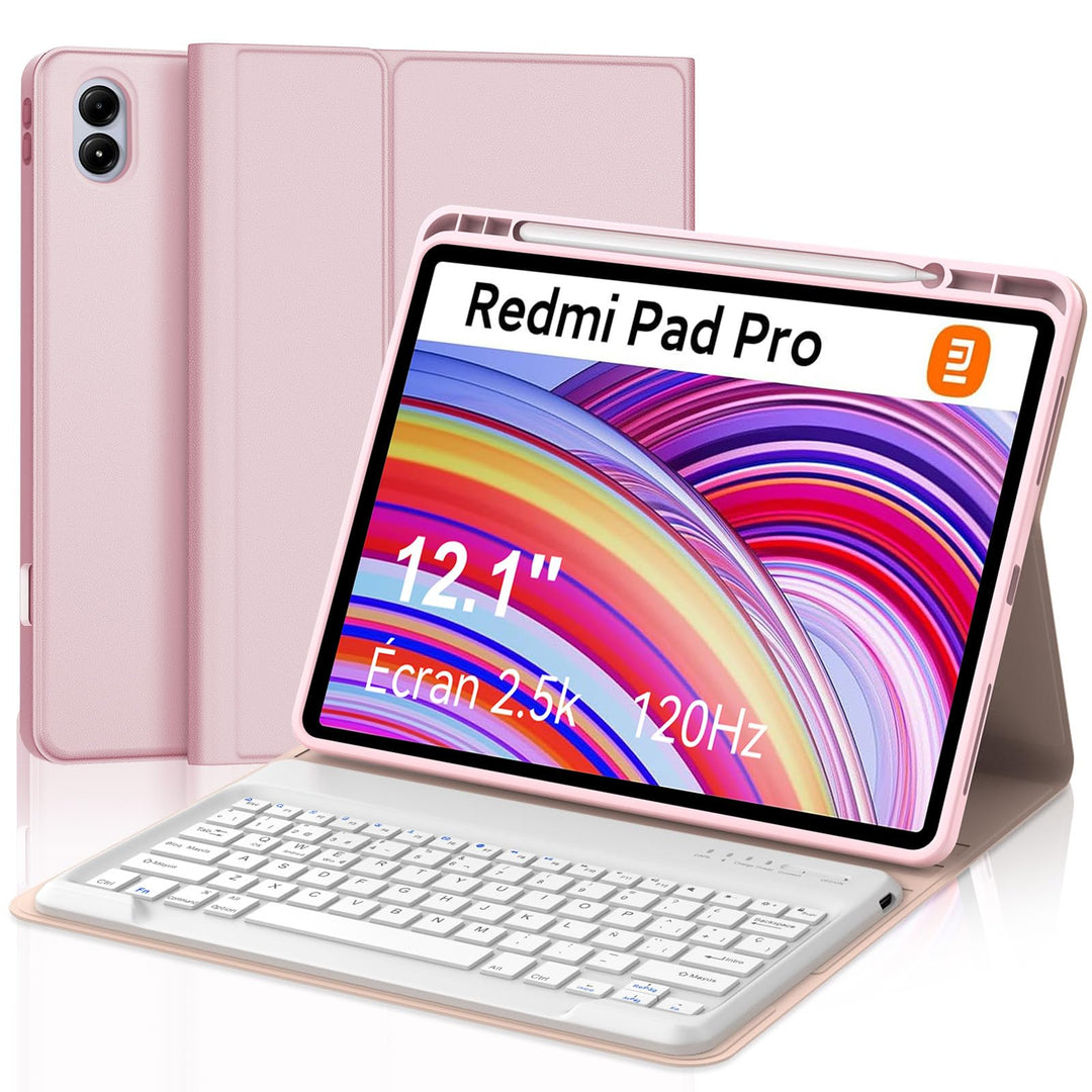 Tastatur für Redmi Pad Pro 12.1 | Schutzhülle Redmi Pad Pro mit Tastatur 2024 [Spanisch Ñ], kabellos