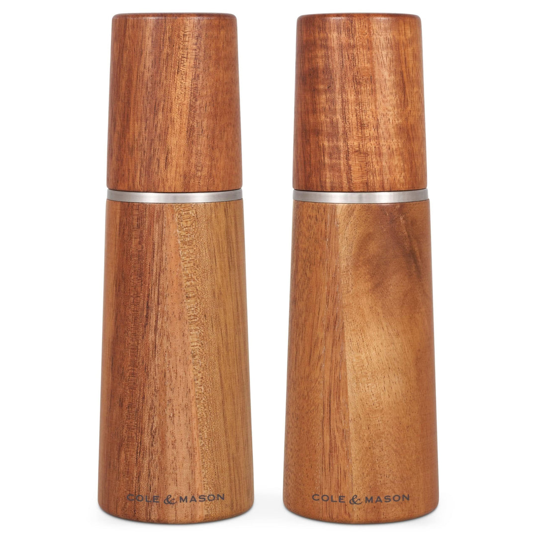 Cole & Mason Marlow Acacia Salzmühle und Pfeffermühle Holz, 2er Set, Akazienholz, 18.5cm, Gewürzmühl