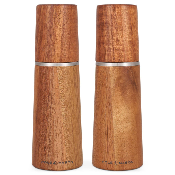 Cole & Mason Marlow Acacia Salzmühle und Pfeffermühle Holz, 2er Set, Akazienholz, 18.5cm, Gewürzmühl