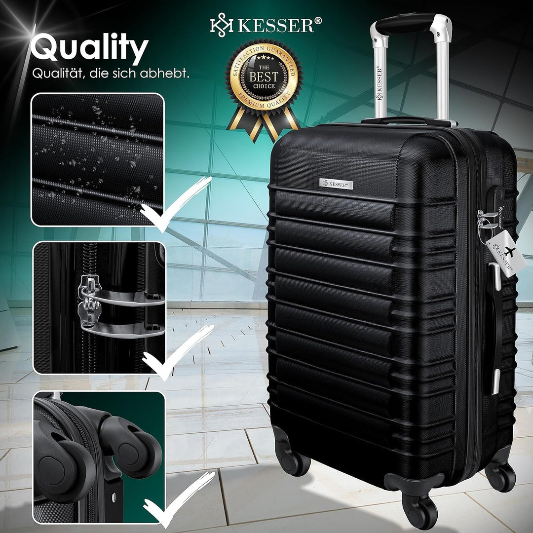 KESSER® Reisekoffer Mittlerer Hartschalen-Koffer Inkl. Kofferwaage + Gepäckanhänger Trolley Gepäck R