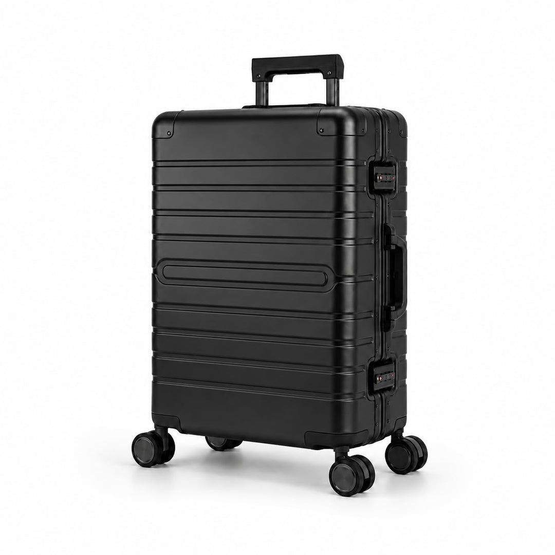 Travelhouse® Oslo M Koffer Trolleys ohne Reissverschluss Schwarz 70L Schwarz M, Schwarz M