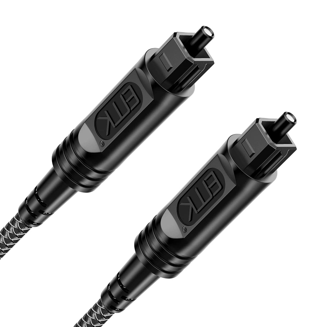 EMK Digitales optisches Audiokabel [6 Meter] – Schlanke, nylonummantelte Toslink-Glasfaserkabel für