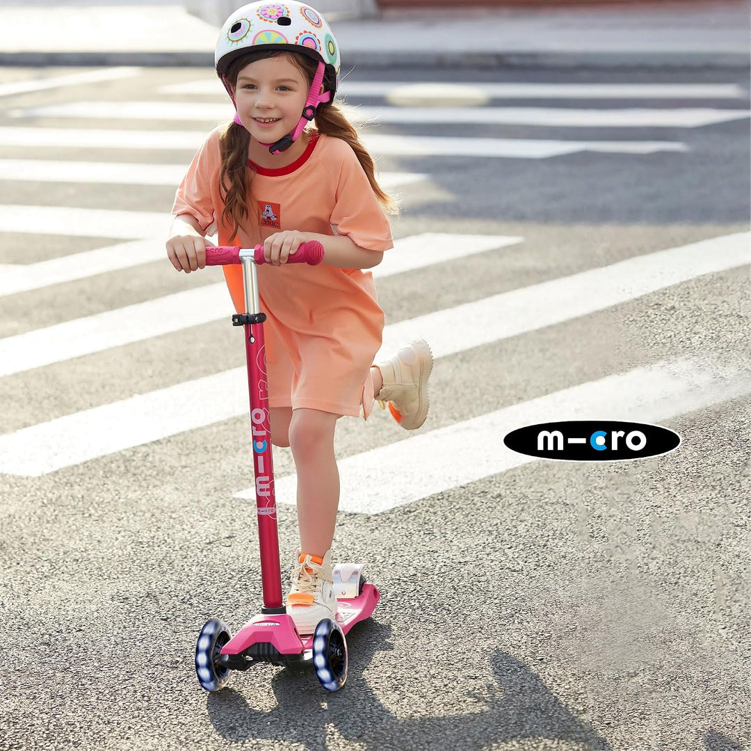 micro Maxi Deluxe LED Kickboard | Kickboard mit LED-Vorderrollen | Lenker höhenverstellbar | ab 5 Ja