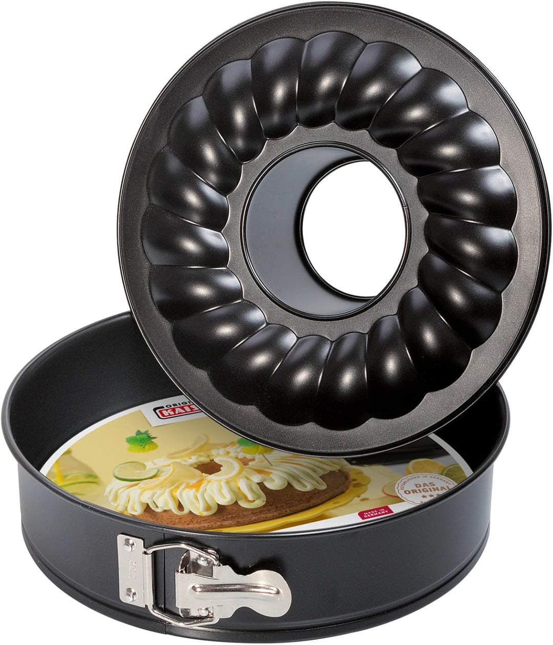 Original Kaiser Classic Springform 28 cm rund, 2 Böden, Flach- und Rohrboden, runde Backform antihaf