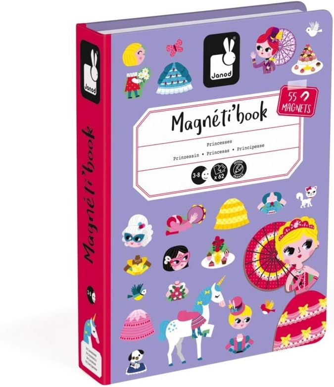 Janod J02725 Princesses Magneti'Book, Violett Prinzessinnen, Prinzessinnen