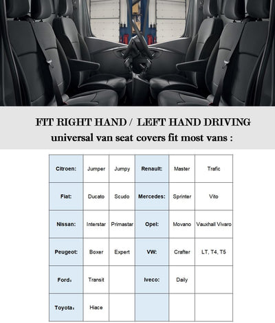 TOYOUN Van-Sitzbezüge, 3D-Streifen-Druck, universelle Passform für die meisten Lieferwagen, LKWs, Vo