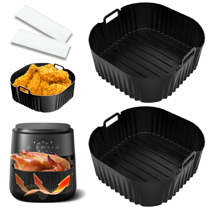 20cm Silikonform HeissLuftfritteuse Zubehör für Philips 2000 Serie 4,2L NA229/00, 2 Stück Air Fryer