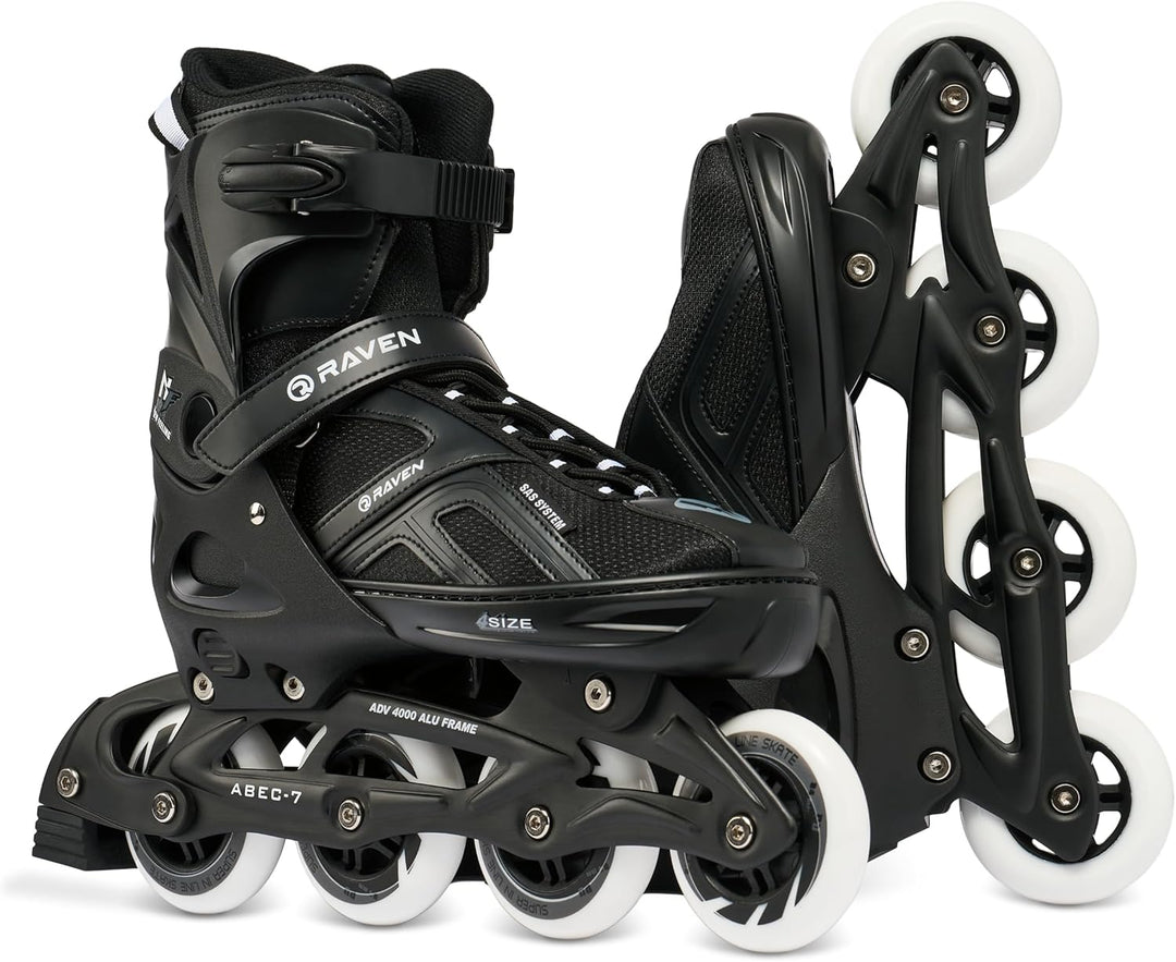 RAVEN Pulse Inline Skates Inliner für Kinder und Erwachsene OPTIONAL 2in1 mit Schlittschuhen verstel