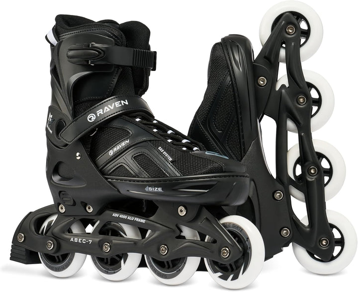 RAVEN Pulse Inline Skates Inliner für Kinder und Erwachsene OPTIONAL 2in1 mit Schlittschuhen verstel