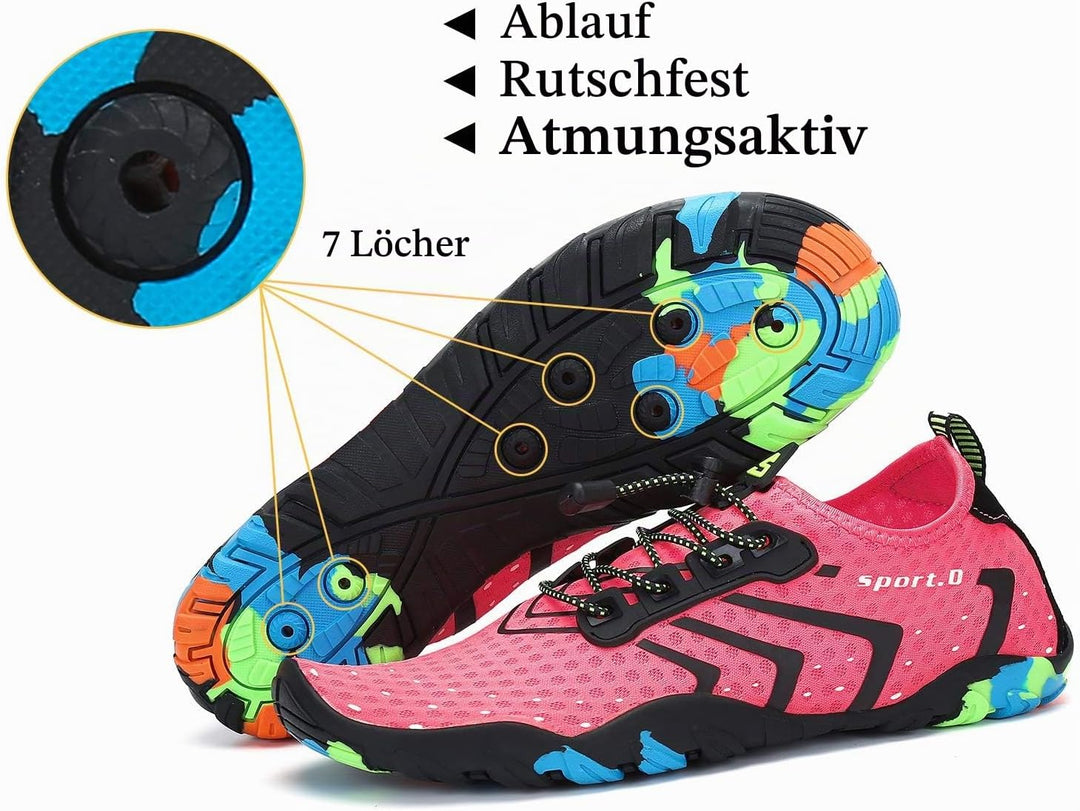 SAGUARO Badeschuhe für Herren Damen - 7/9 Drainagelöcher Schnelltrocknende rutschfest, Gr 35-48 36 E