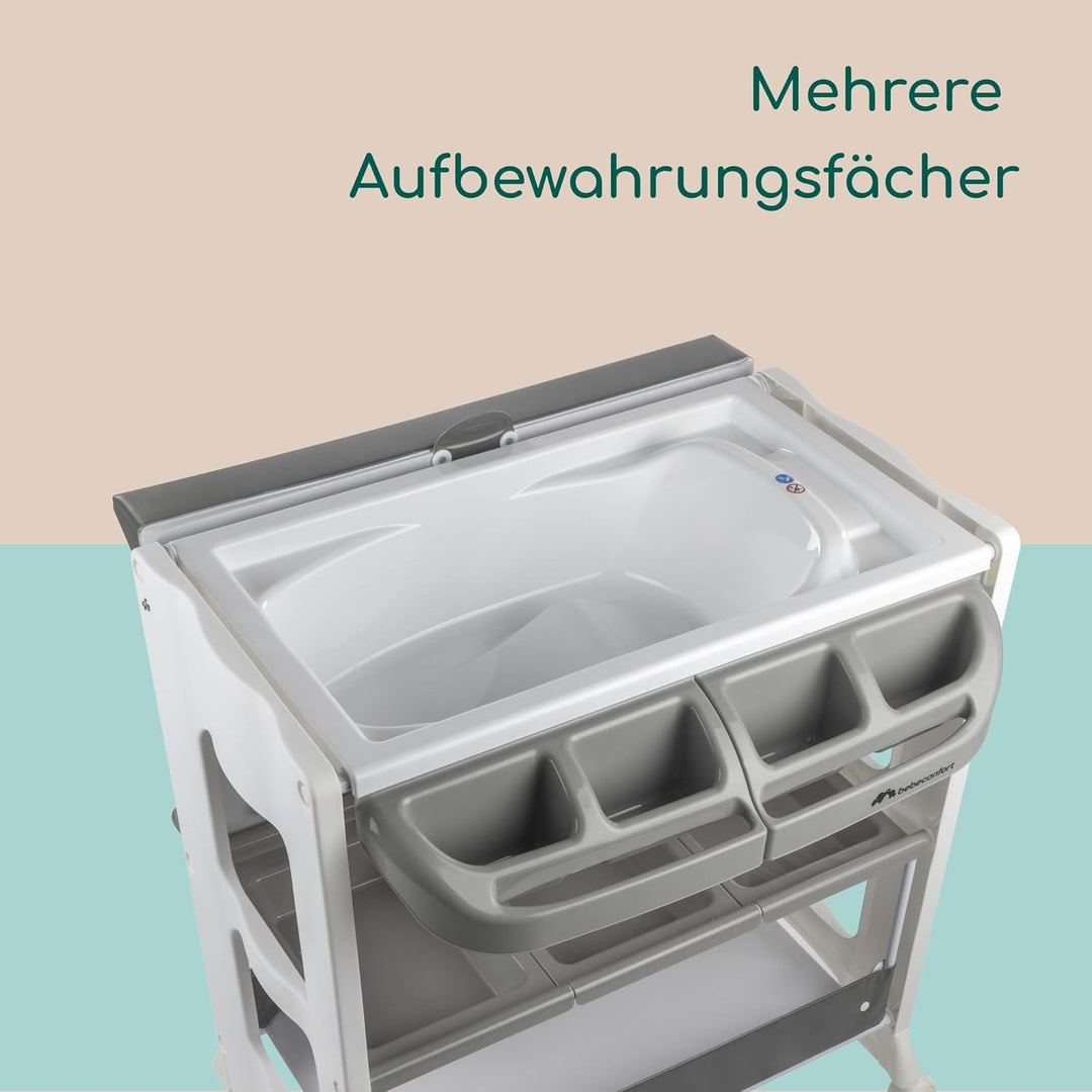Bebeconfort Dolphy Wickelkommode & Badewanne, mobiler 2-in-1 Wickel- & Badewagen für Babys, mit inte