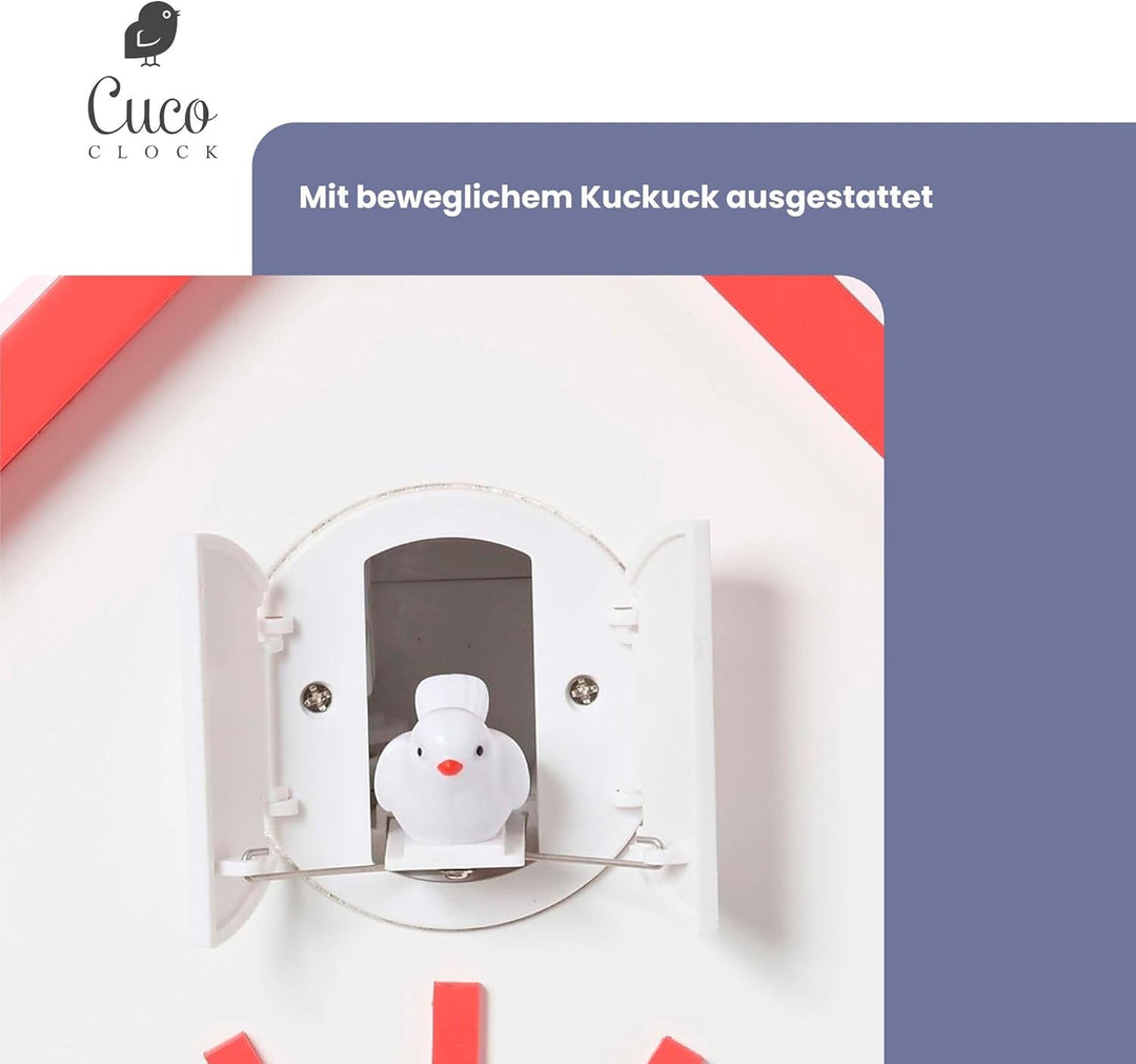 Cuco Clock Kuckucksuhr BAUERNHAUS, Pendeluhr Wanduhr, Moderne Schwarzwalduhr, 28,3 × 22,8 × 10,4cm,