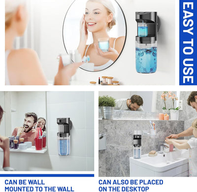 Mundwasser Spender Automatisch,550ML Mundspülung Spender für Badezimmer,Wasserdicht Auffüllbare Mund