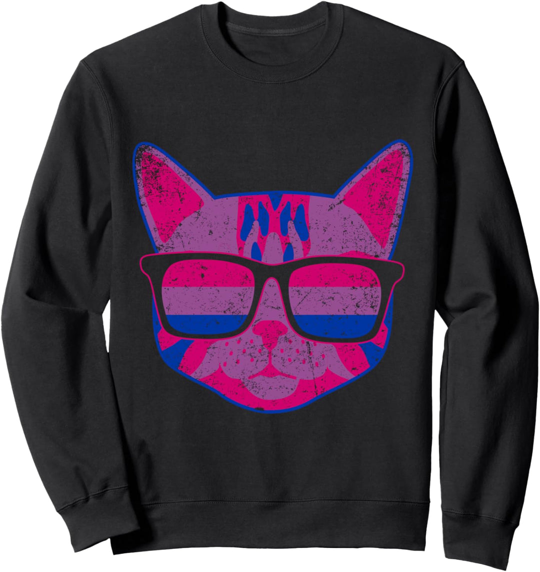 Bi Flagge Katze Queer Haustier LGBTQ Geschenk Bisexuell Sweatshirt
