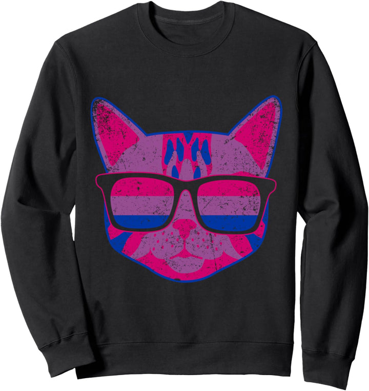 Bi Flagge Katze Queer Haustier LGBTQ Geschenk Bisexuell Sweatshirt