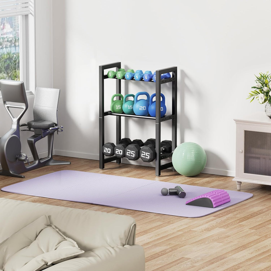 Verstellbarer Dreistöckiger Hantelständer 50cm Adjustable Kurzhantelständer 3 Ebenen Hantelablage (O