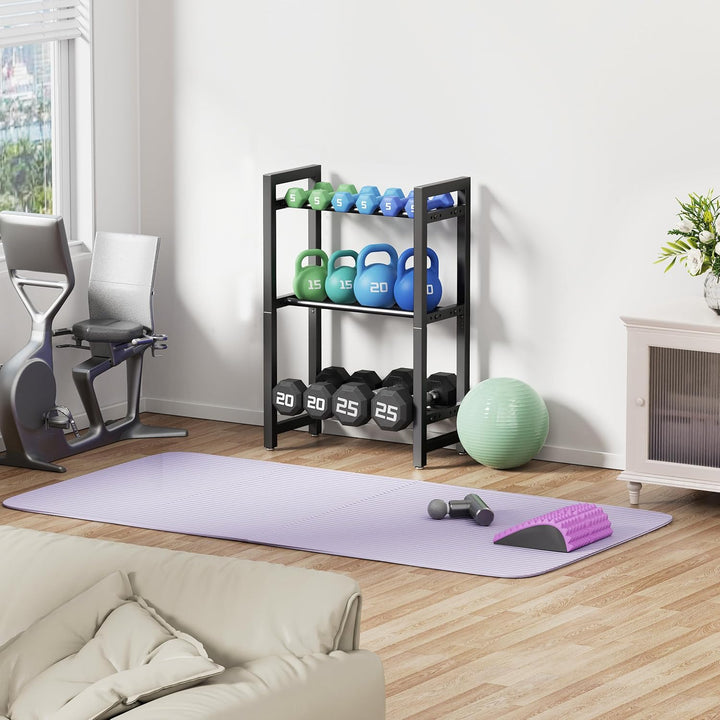 Verstellbarer Dreistöckiger Hantelständer 50cm Adjustable Kurzhantelständer 3 Ebenen Hantelablage (O