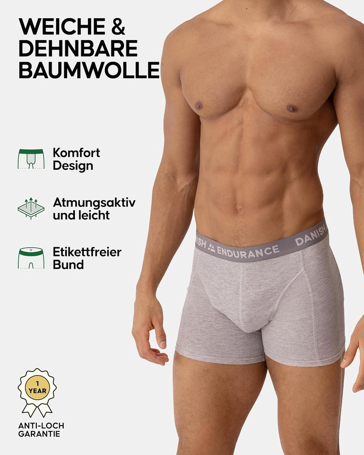 DANISH ENDURANCE 6er Pack Boxershorts Herren, Weiche Baumwolle, Unterhosen Männer mit Stretch, Beque