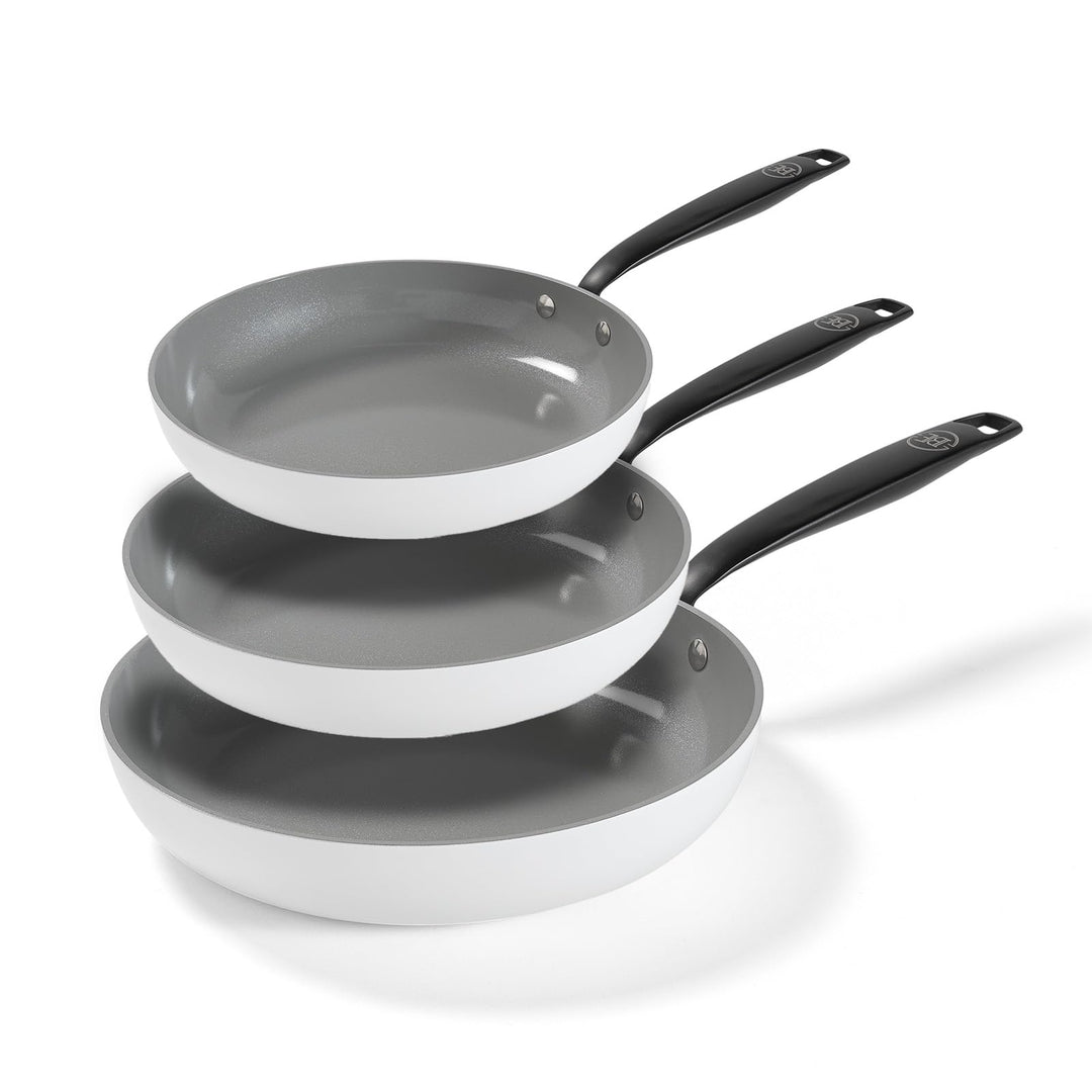 Be Living Essential Pfannenset 3-teilig, Bratpfanne 20/24/28 cm, Non Stick Keramik Antihaft, Indukti