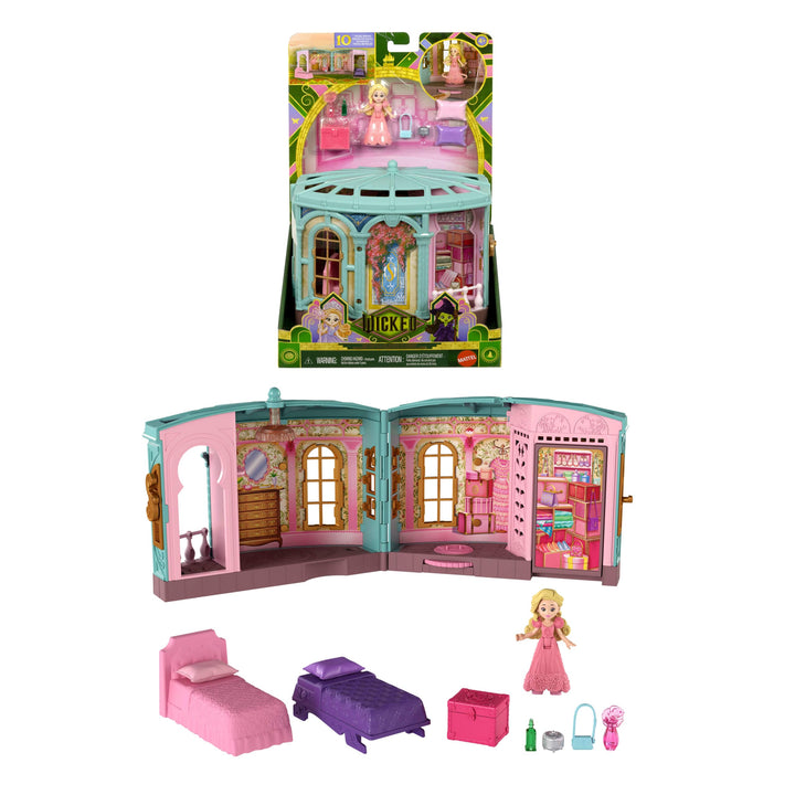 Mattel Universal Pictures Wicked Zimmer-Spielset „Heissgeliebt“ mit Kleiner Puppe und 3 Spielbereich