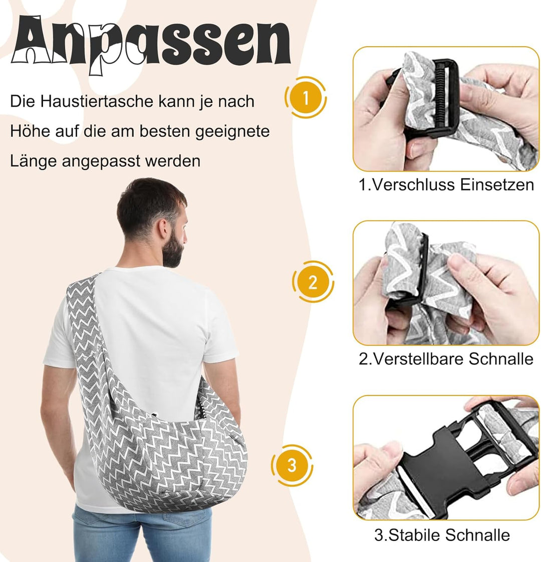 Forhandy Hundetragetasche, Tragbare Wendbarer Tragetasche Hund mit Verstellbare Schultergurt und Fro