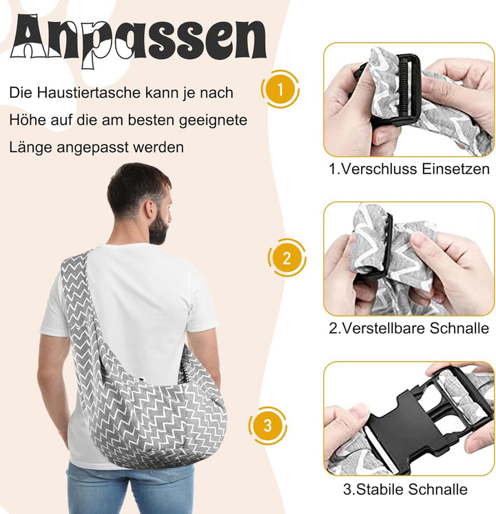 Forhandy Hundetragetasche, Tragbare Wendbarer Tragetasche Hund mit Verstellbare Schultergurt und Fro