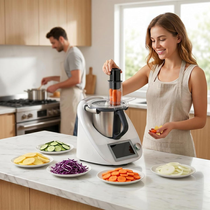 Gemüseschneider Elektrisch für Thermomix TM5 TM6, Multifunktionaler Gemüseschneider,Spiralschneider