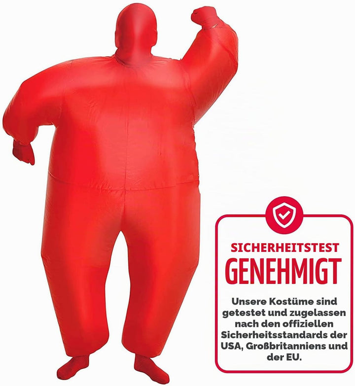 Morph Rotes Aufblasbares Kostüm für Kinder, Megamorph - Einheitsgrösse, Rot