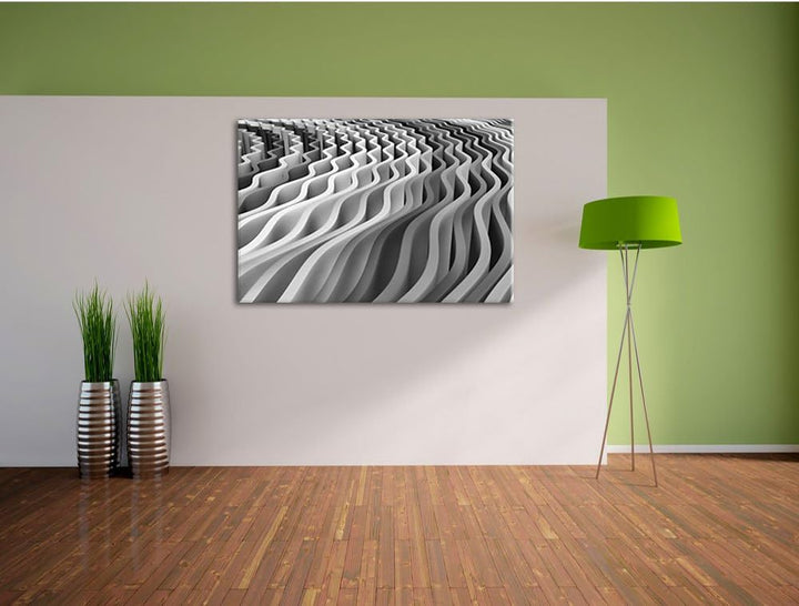 Pixxprint buntes Wellenmuster als Leinwandbild | Grösse: 100x70 | Wandbild| Kunstdruck | fertig besp