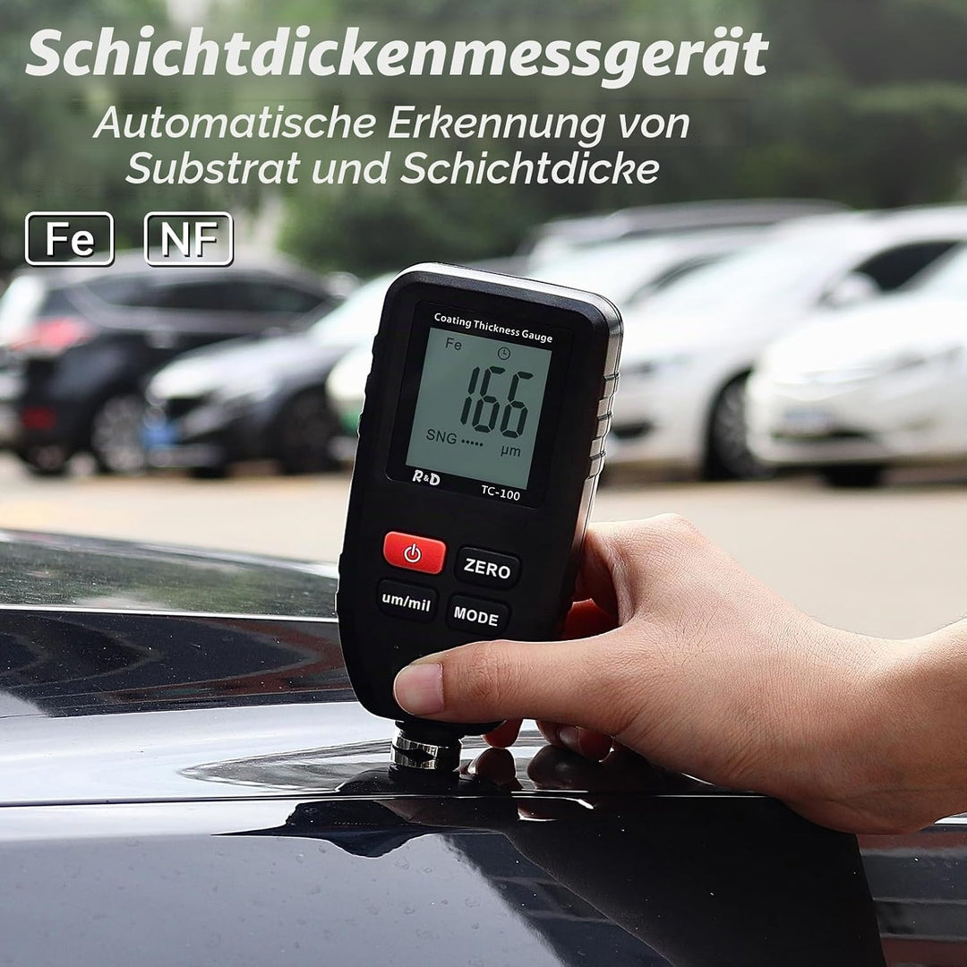 Schichtdickenmessgerät Lackdickenmessgerät für Auto Handheld Lackmesser ackmesser Farbtiefenmesser m