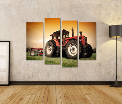 islandburner Bild auf Leinwand Alter Traktor Auf Der Wiese Bilder Wandbilder Poster Leinwand 130x80c