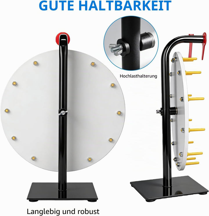 Behogan 30cm Glücksrad zum Drehen: 15 Slots Individuell gestaltbar Glücksrad zum Selbstgestalten, Ko