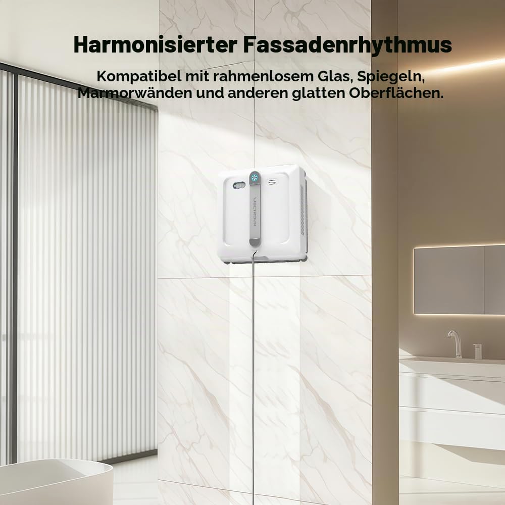 LIECTROUX Fensterputzroboter S9, 2 rotierende Bürsten, Sprühpumpe mit 6 Düsen, bürstenloser Motor, 9
