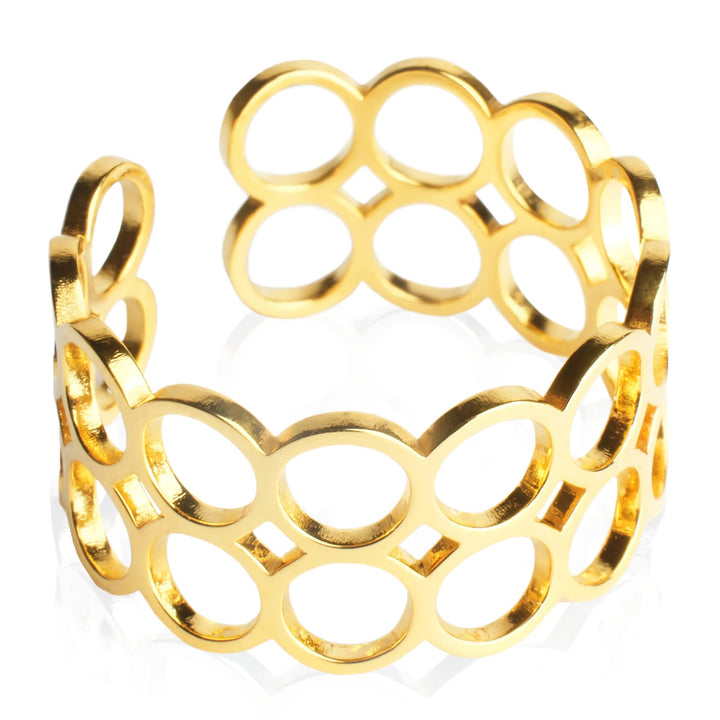 Offener Statement Ring Damen • Chunky Cuff Ring • Edelstahl Schmuck mit geometrischem Design • verst