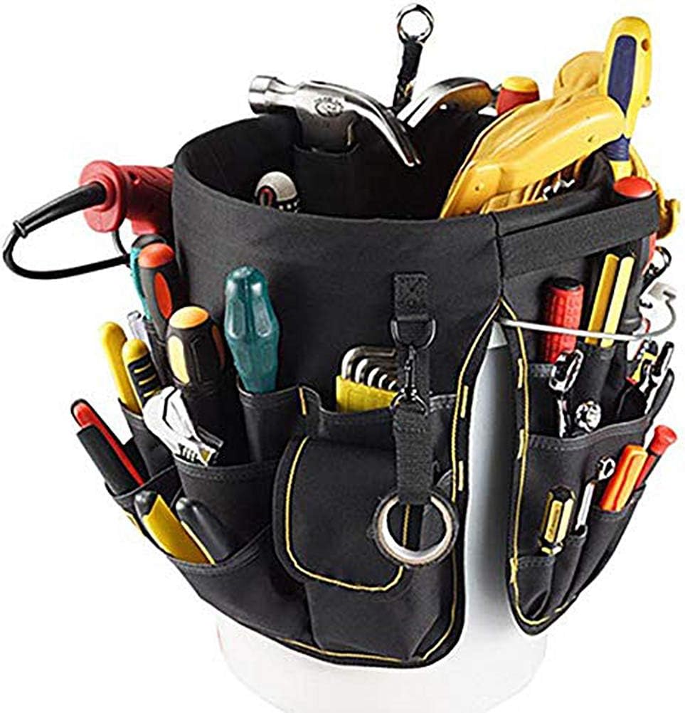 Zerodis Tools Bucket Tool Organizer, Bucket Canvas Werkzeughalter und Organizer Eimer mit 56 Taschen