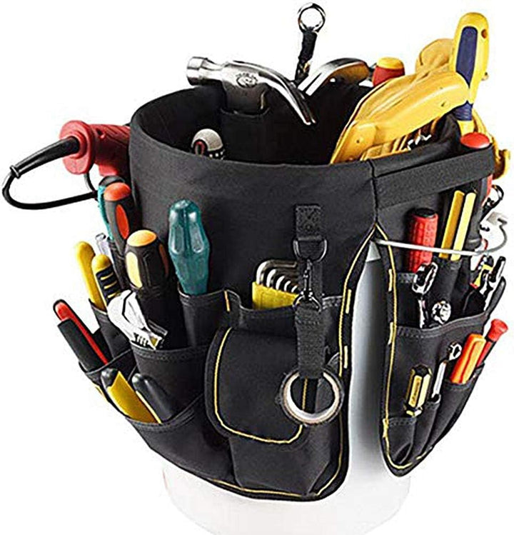 Zerodis Tools Bucket Tool Organizer, Bucket Canvas Werkzeughalter und Organizer Eimer mit 56 Taschen