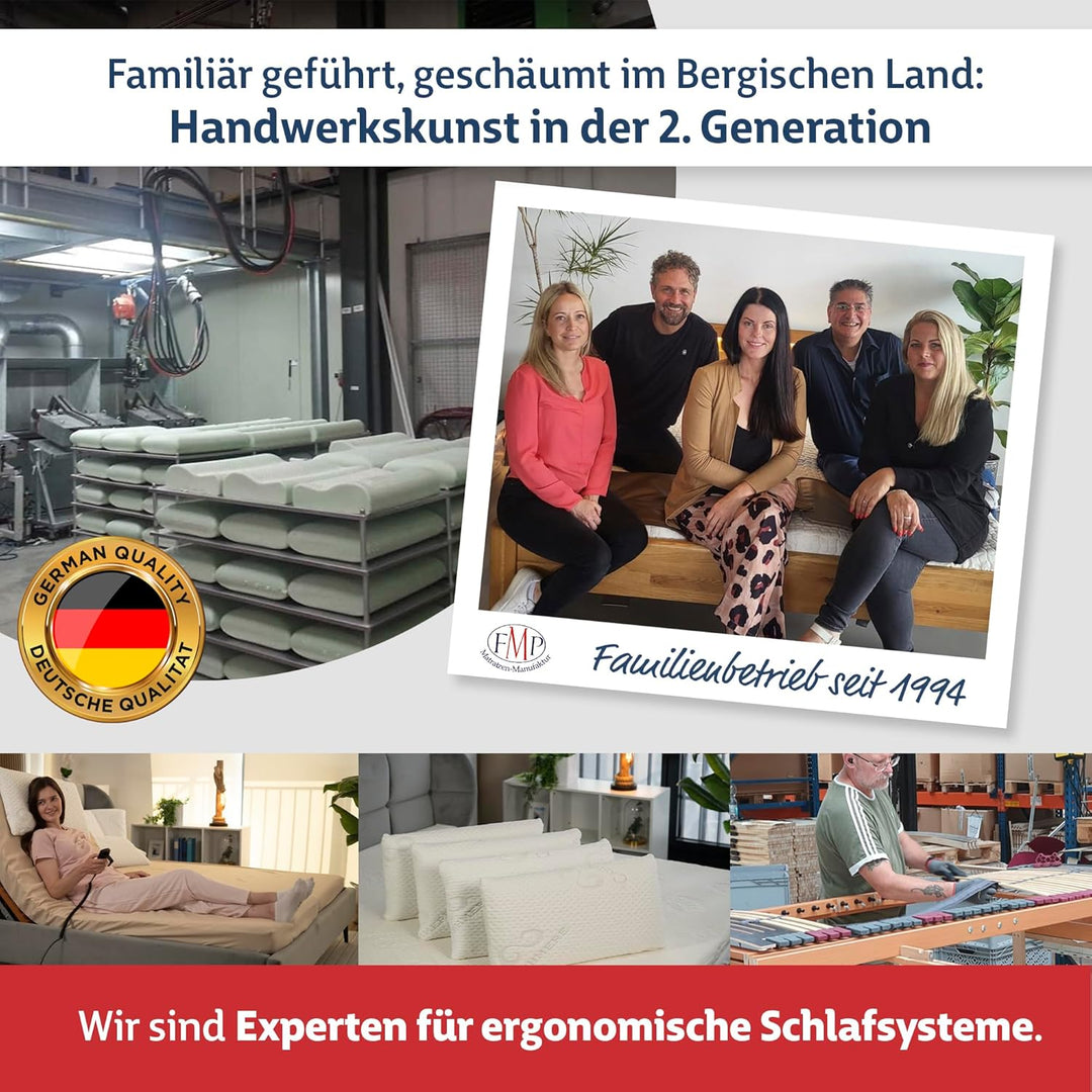 FMP Matratzenmanufaktur Orthopädisches Nackenstützkissen -viscoelastisches Kissen, Visco Kopfkissen,