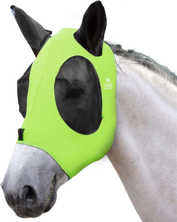 Harrison Howard Super Comfort Stretchy Fly Mask Large Eye Space with UV Protection Soft on Skin with