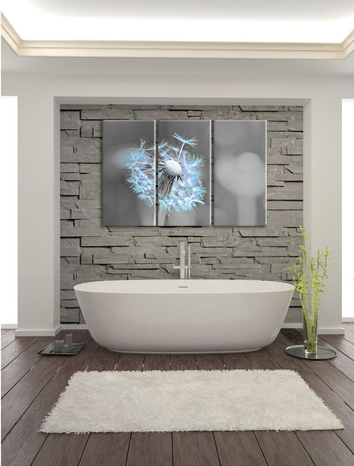 Pixxprint Schöner weisser Löwenzahn als Leinwandbild/Grösse: 3 Teilig (120x80) cm/Wandbild/Kunstdruc