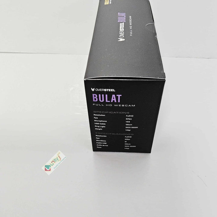 Oversteel - Bulat Webcam 1080P Full HD mit Mikrofon und Lichtring, 60fps, USB 2.0, Videoanrufe, Aufz