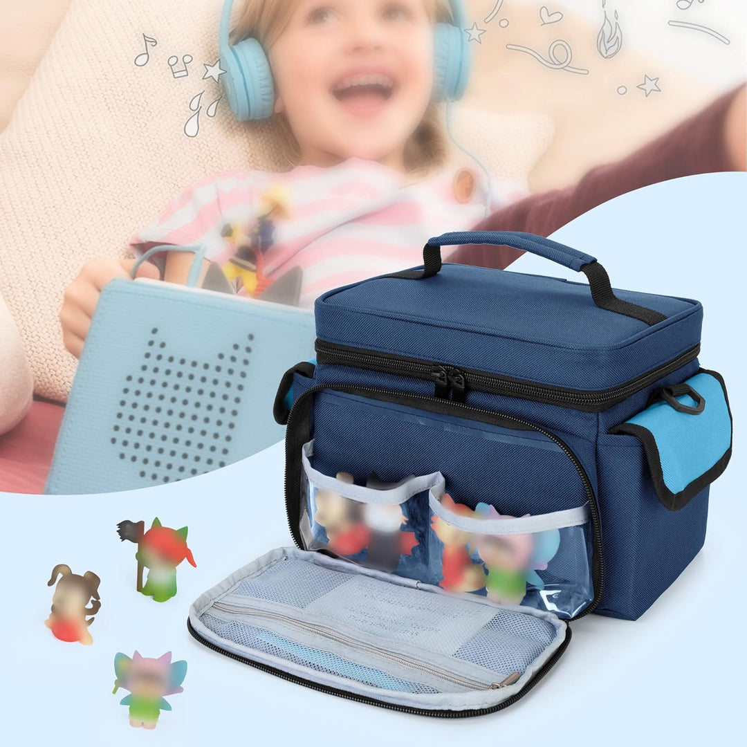 LoDrid Hülle kompatibel mit Toniebox, tragbare Tasche für Audioplayer Starter-Set mit Griff und Schu
