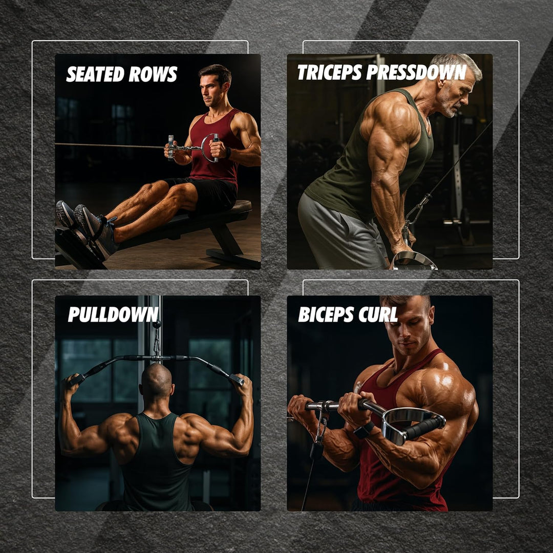 MuscleForge® Aufsatz für Latzug, Seilzug, Griff mit Drehbarem für Kabelmaschine, Kabelzug Griff für