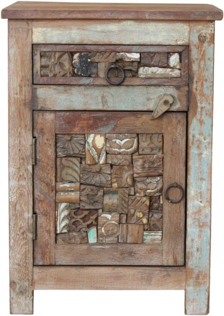 GURU SHOP Vintage Beistellschrank, Kommode, Nachttischschrank, Flurschrank - Modell 84, 61x43x33 cm