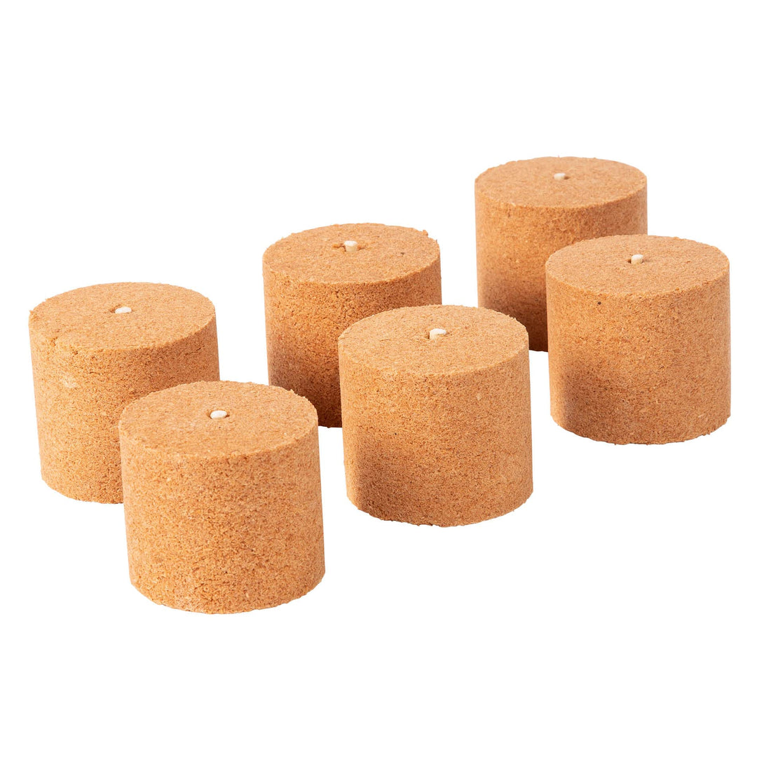 Novaliv 6X Holzspäne Brennelemente für Gartenfackel Wachsrollen für Gartenfackeln - Flackernder Feue