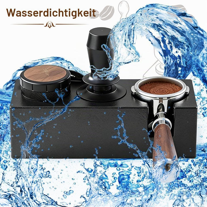 Tamperstation für Barista(51-58mm), Tamping Station aus ABS, Einstellbar Coffee Schwarz Tamper Stati