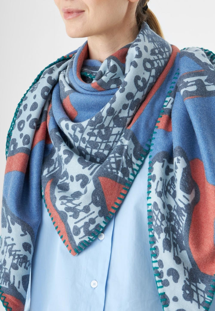 CODELLO Dreieckstuch mit Leo-Motiven Farbe blau
