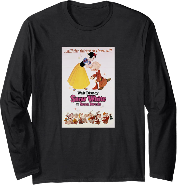 Disney Snow White Kissing Dopey Classic Movie Poster Langarmshirt